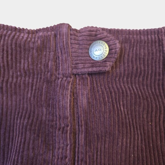 AG Adriano Goldschmied Women's Bernadette Corduroy Mini Skirt Burgundy 24R Fall - Picture 7 of 10